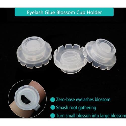 1000 Pcs Eyelash Grafting Eyelash Blossom Cup Flowering Sun Flowering Glue Holder Ring Eyelashes Extension Adhesive Stand