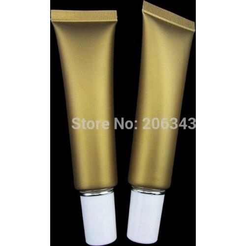 20ml gold soft tube white lid with silver line , EYE CREAM TUBE