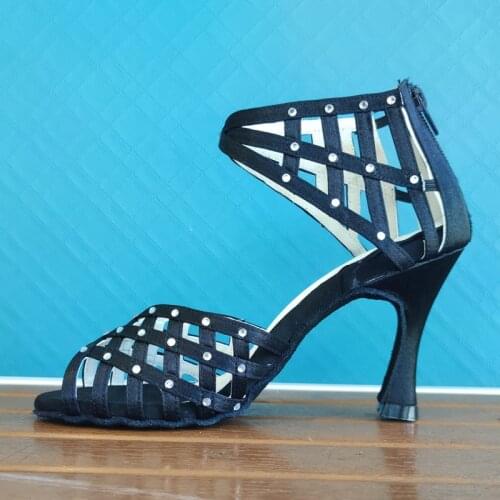 2020 new style Evkoodance high heel 10cm latin dance shoes With Crystal Salsa ballroom Latin dance shoes