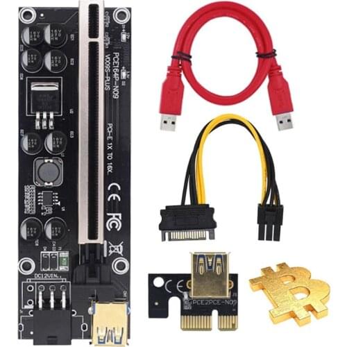 28EA PCI-E Riser Extender 009SPlus 1X To 16X PCIE Riser USB 3.0 Graphics Card Dedicated PCIE Extension Cable For Mining