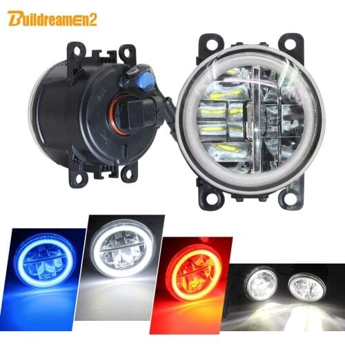 Buildreamen2 Car 4000LM LED Fog Light Kit Angel Eye Daytime Running Light DRL 12V Styling For Dacia Solenza Hatchback 2003-2007