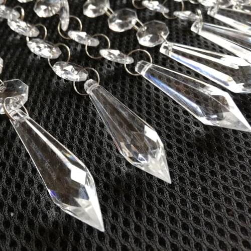 Acrylic Crystal Clear Beads Octagonal Beads Strand Hanging Curtain Garland Hanging Wedding Party Decoration Cake Topper Decor