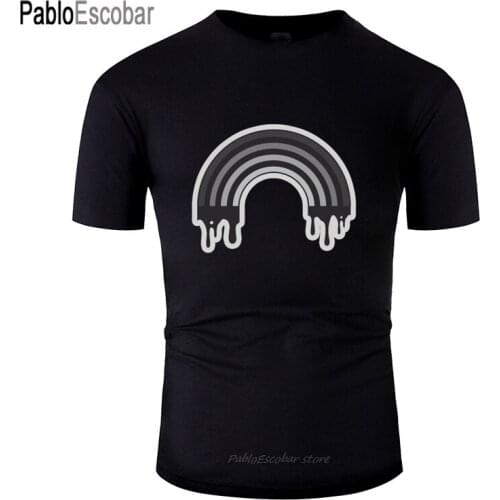 Cute Goth Rainbow Black Drip Fun Novelty Graphic T-Shirt Cotton Black Mens Tee Shirt Male Big Size 3xl 4xl 5xl Top Tee