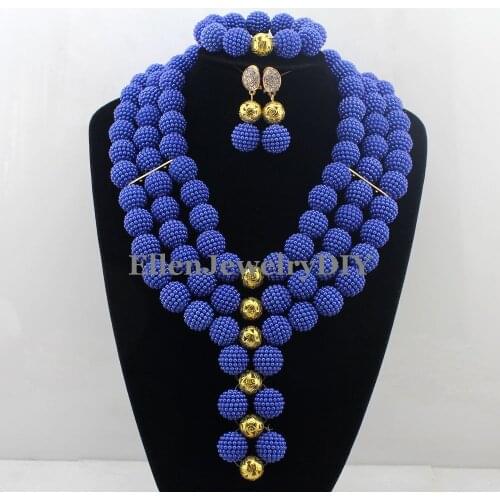 African Statement Necklace Jewelry Sets Nigerian Beads Wedding Jewelry Set Bridal Statement Jewelry Set Free Shipping W12730