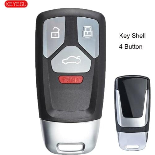 KEYECU 4 Button Smart Remote Key Shell Case Fob for Audi TT A4 A5 S5 Q5 Q7 SQ5 2017- up