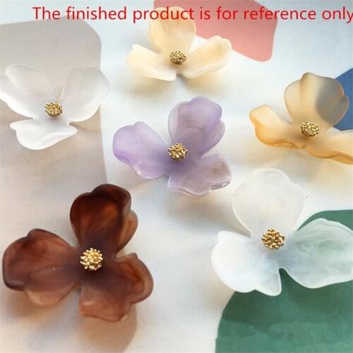 Summer style 40pcs/lot matte Rubber paint cartoon flowers shape resin petal beads diy jewelry earring/garment accessory
