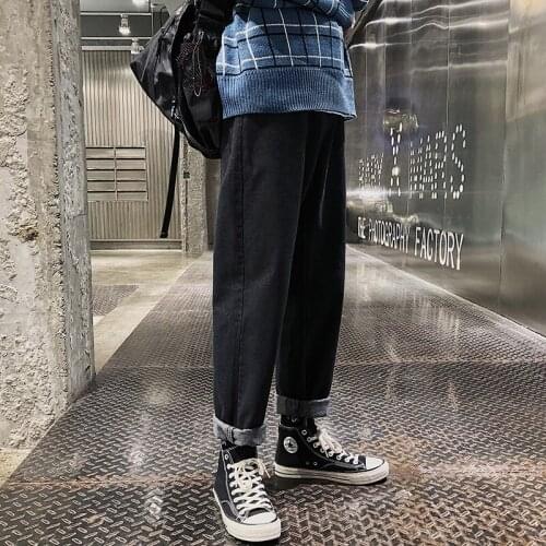 2021 Mens Fashion Trend Leisure Casual Pants Stretch Slim Fit Cargo Pocket Skinny Wash Jeans Biker Denim Blue/black Trousers