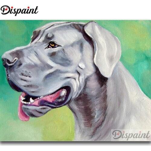 Dispaint Diy Full Square Round Drill 5D Diamond Painting Cross Stitch Diamond Embroidery "Animal dog" Home Decor Gift A25539
