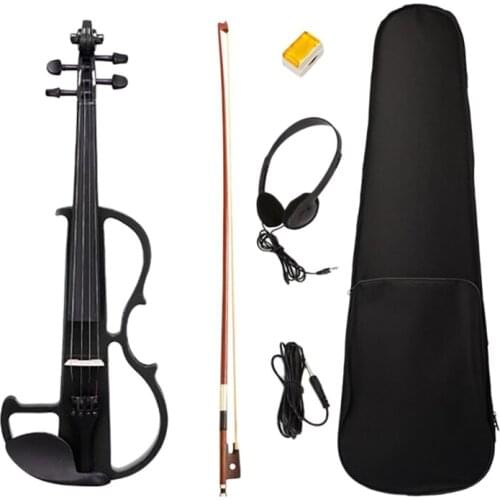 Beginner 4/4 Electric Violin Ebony Silent Violin Electric Violin Introductory Set