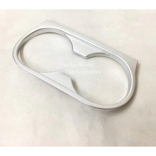 Front Water Cup Holder Cover Inner Gear Decoration Stickers Trim For Mitsubishi Outlander 2016 2017 Car Styling Accessories