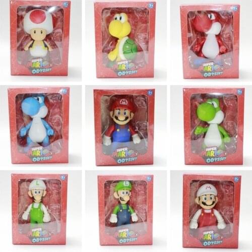 New Super Mario Bros Luigi Yoshi Toad Discoloration PVC Figure Model Cake Ornament Model Collection Action Figure Kids Gift Toys