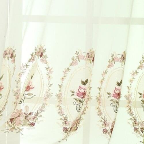 New Custom French American Curtain Cotton and Linen Embroidered Yarn Curtain European Style Curtains for Living Room Bedroom