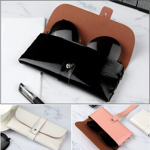 Portable Glasses Case Men Women PU Leather Fold-able Glasses Box For Eyeglass Oversize Sunglasses Accessories