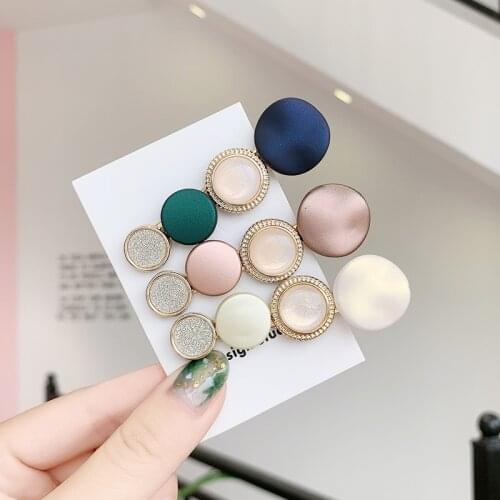 New Ins Sweet Women Girls Acrylic Geometric Glitter Hairpin Headband Hair Clip Barrettes Hair Ornament Fashion Hair Accessories