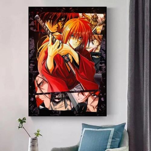 Ronin Kenshin Samurai X Anime Wall Art Painting Canvas Posters and Prints Kids Gift Childrens room Decor Canvas Pictures for Ho