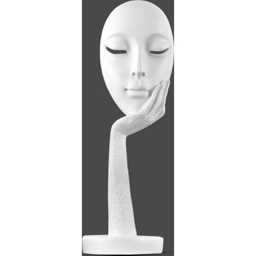Nordic Abstract Thinker Thinking Lady Mask Figurine Resin Statue Office TV Cabinet Home Decoration Crafts ornament gift