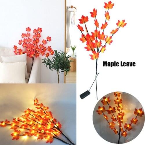 Led Maple Leaf Light Branch Light New Thanksgiving Halloween Home Room Bedroom Atmosphere Decoration Simulation Maple Tree Light