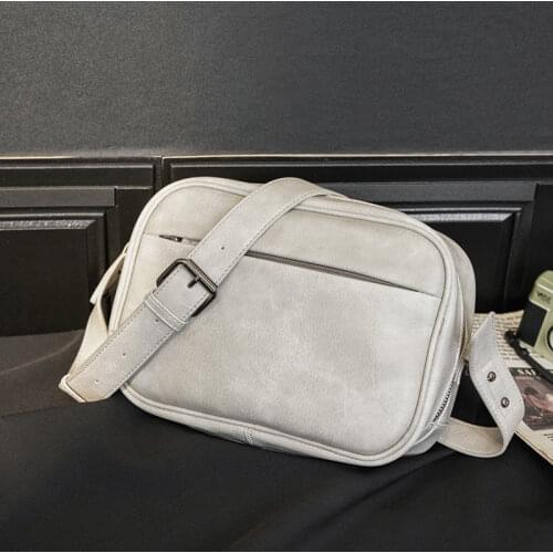 High Quality PU Leather Shoulder Bags For Men 2021 New White Crossbody Bag Fashion Business Messenger Bags Male Travel Purses