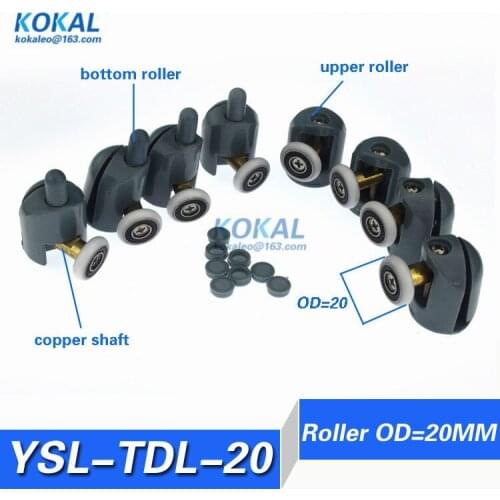 [YSL-TDL]Free Shipping 8PCS Single SHOWER DOOR SINGLE WHEELS ROLLERS RUNNERS PULLEYS PARTIALITY 20mm diameter