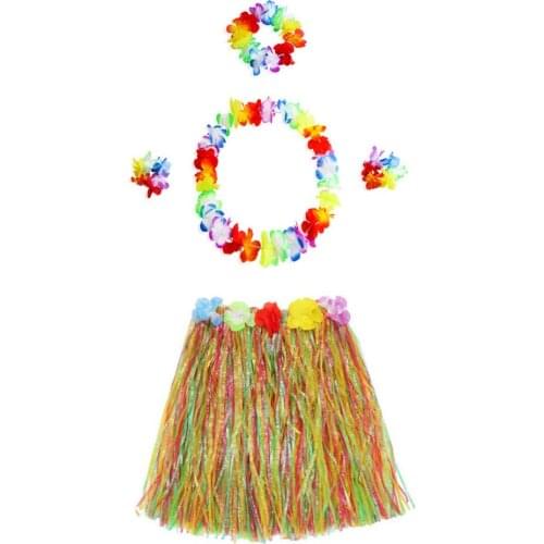 40cm Plastic Fibers Girls Woman Hawaiian Hula Skirt Hula Grass Costume Flower Skirt Hula Dance Dress Party Hawaii Beach