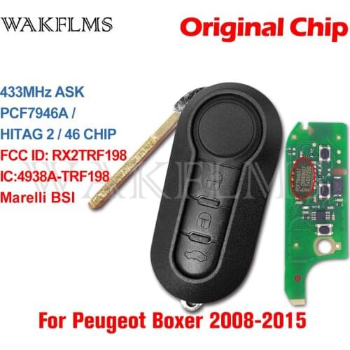Remote Key Replacement For Peugeot Boxer 2008 2009 2010 2011 2012 2013 2014 2015 433MHz ID46 RX2TRF198 Vehicle Accessories