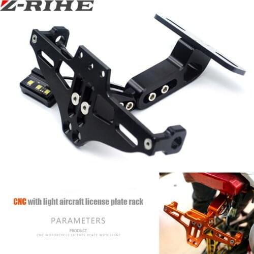 Motorcycle Parts Universal motorbike Adjustable Angle Aluminum License Number Plate Frame Holder Bracket For Honda Yamaha SUZUKI