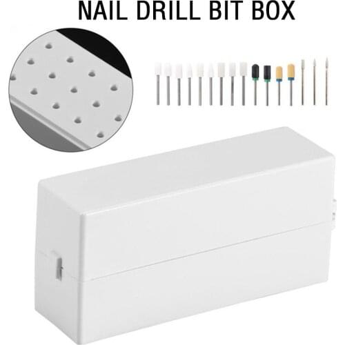 1Pc 30 Holes Nail Art Drill Bit Holder Plastic Container Manicure Machine Accessories Storage Box Tools