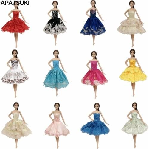 10pcs/lot Random Fashion Ballet Dresses For Barbie Doll Clothes Gown Clothes For Barbie Dolls Outfits 1/6 Doll Accessories