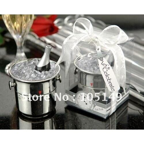 10Pcs/lot Wedding anniversary gift of Its About Time Lets Celebrate Champagne Bucket Timer Wedding Favor For Kitchen favors