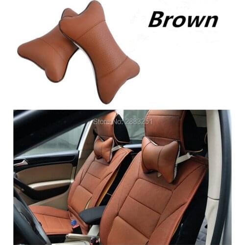 2Pcs Car styling PU leather Car Headrest Neck Pillow Automobiles for BMW e46 e90 e39 f30 f10 e36 e60 x5 e53 f20 car Accessories