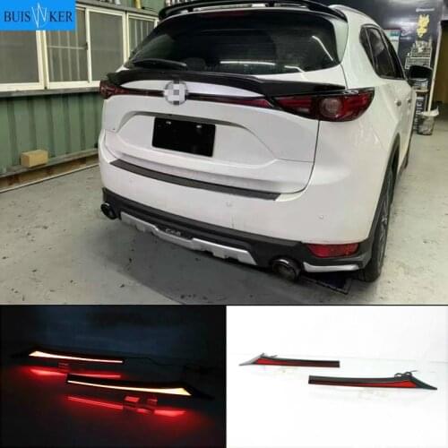 2PCS LED Reflector For Mazda CX-5 CX5 2017-2020 Car Tail Light Rear Bumper Light Rear Fog Lamp Brake Light