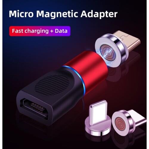 3A Magnetic Micro USB Fast Charging Adapter Micro USB Female to Male Converter For iPhone Xiaomi Redmi HUAWEI SAMSUNG S7 S6 Edge