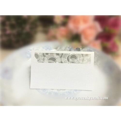 50Pcs/lot free shipping Pearlescent Paper laser cut Romatic Wedding Invitation Seat Name table Cards for party Decoration