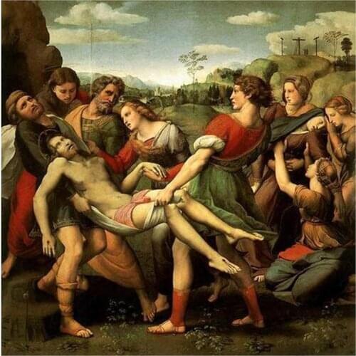 5D DIY Full Round Diamond Painting Raphael"The Entombment"Cross Stitch 3D Embroidery Rhinestone Mosaic Home Decor Art Y587