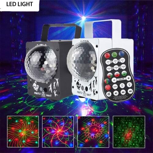 60 Patterns Light RGB LED Crystal Disco Magic Ball With RG Laser Projector DJ Party Holiday Bar Stage Decor Lighting Effect