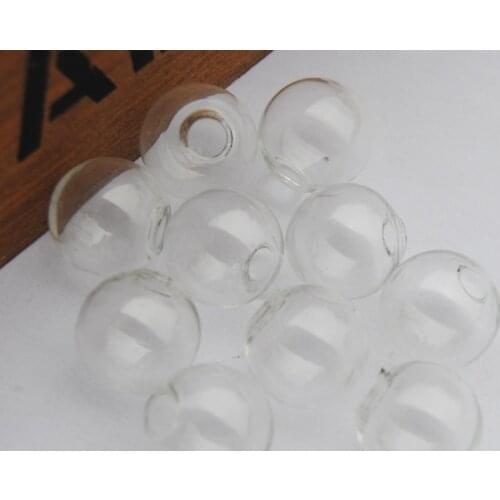 Freeshipping Wholelsale 500pcs Glass Bubble Glass Hollow Blown Globe Cabochons 1 hole 10/12/14/16/18/20mm Empty Balls