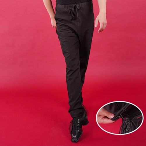 Black Latin Dance Pants For Men Performance Stage Costume Latin Ballroom Pratcie Wear Salsa Clothes Tango Dance Outfits JL1671