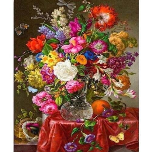 Flower arrangement # DIY Diamond Painting 5D Full Square Round Diamond Mosaic Pictures for Home Decor
