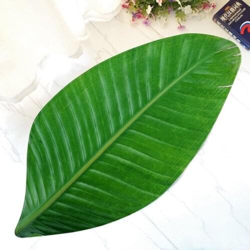 Green Leaves Design Mat Irregular Doormat for Entrance Anti-slip Carpets for Living Room Fleece Kitchen Bathroom Bedroom Rugs