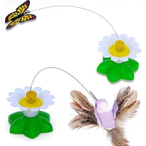 Electric Rotating Colorful Butterfly Funny dog Cat Toys bird Pet Seat Scratch Toy For Cat Kitten dog cats intelligence trainning