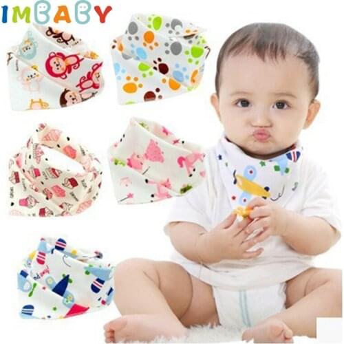 IMBABY 3pcs/lot Infant Bibs Toddler Bandana Baby Bibs For Girl Boy 100% Cotton Super-Stylish Adjustable Baby Meal Bib Reusable