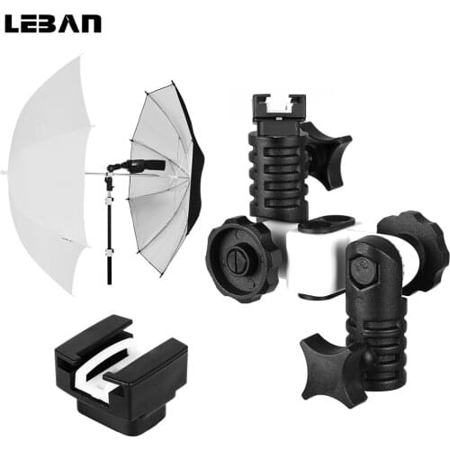 Flash Cold Shoe Mount Flash Adapter Umbrella Holder Swivel Light Stand Bracket for Soft Umbrella Reflective umbrella