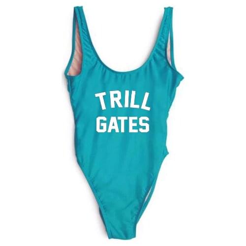 TRILL GATES bathing suit bathing suits backless sexy mesh bodysuit one-piece swimwear women beachwear bodysuit Jumpsuit