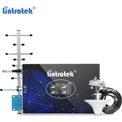 Lintratek 800 900 2100 1800Mhz Signal Booster GSM 2G 3G 4G LTE B8 B1 B3 B20 Amplifier 70dB AGC Network Booster Voice Repeater