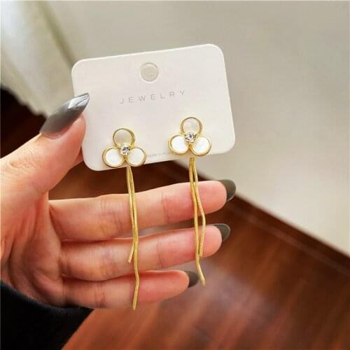 Fashion Trendy Forest Personality Flower Tassel Earrings Temperament 2021 New Earrings Pendant Bar Nightclub Gifts Women Jewelry