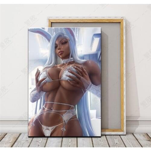 Home Decor Modular Canvas Picture 1Piece Sexy Black Rabbit Girl Game Painting Poster Wall For Home Canvas Painting Wholesale