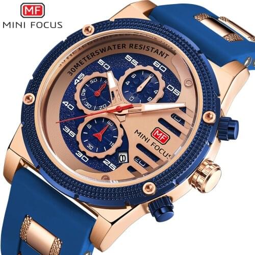 MINI FOCUS Sport Watch Men Military Watches Mens 2020 Luxury Quartz Silicone Strap Casual Multifunction Clocks часы мужские New