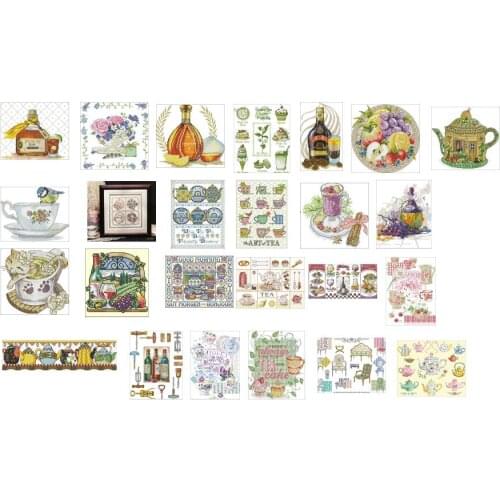Coffee cup styles 25 photoes choose , 100% cotton threads Cross stitch sets styles Lovely Counted Cross Stitch Kit 4 3