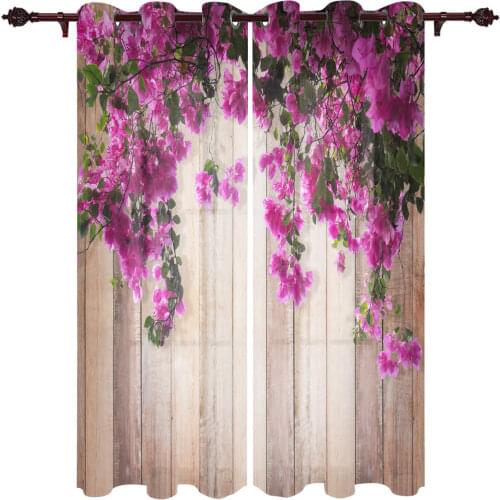 High EndNew Curtains Flowers Purple Watercolor Screens For Bedroom Living Room Kitchen Study Decoration Valance Window Curtains