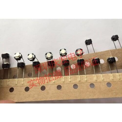 Original new 100% EVQ11A04M touch switch 6*6*4.3mm DIP circular 2pin key white